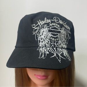 Harley-Davidson Black Cap with White Winged‎ Design